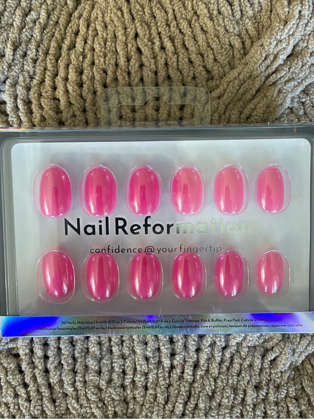 Nail Reformation - Pink Power - Extra Short Round Press-On Nails Set - New!
